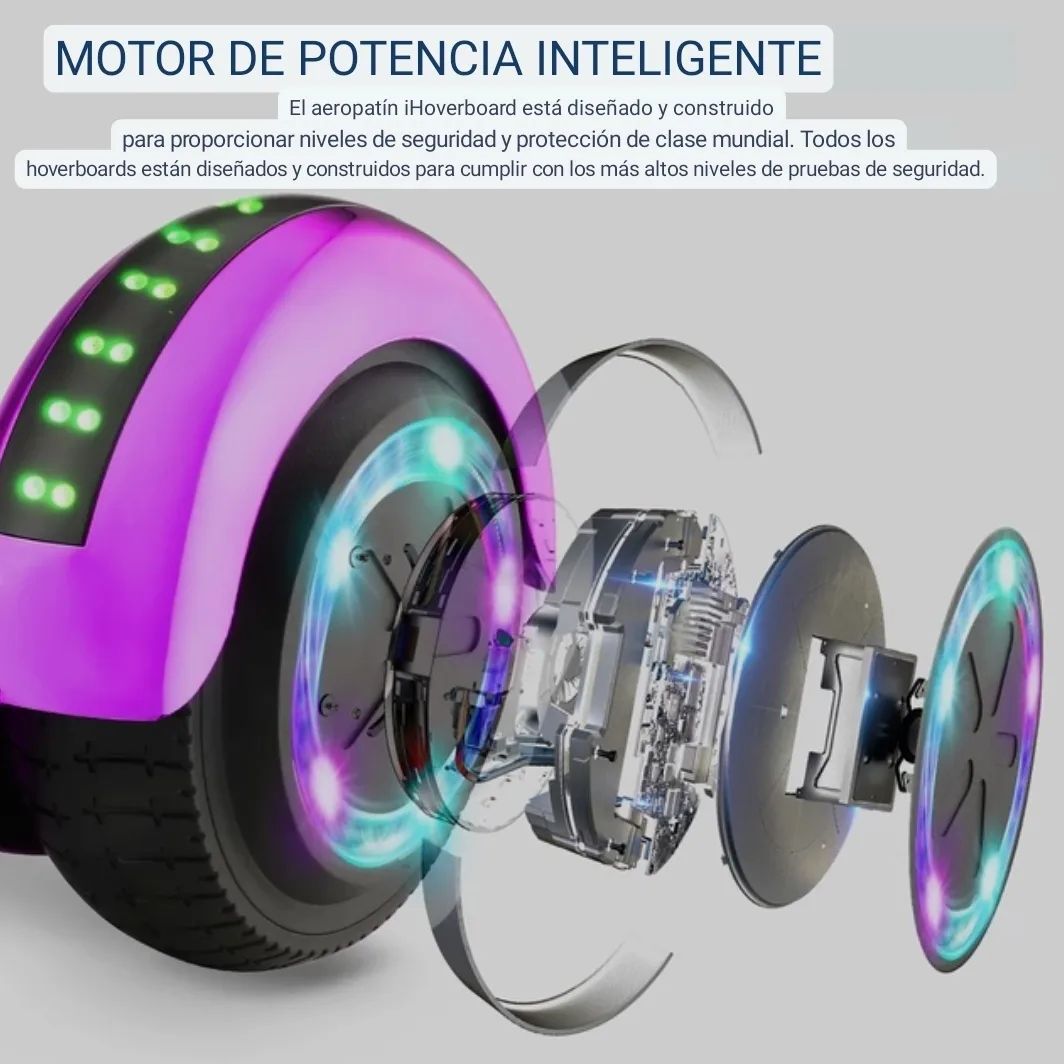 🚀🌈 Patineta Eléctrica RGB – Scooter Smart