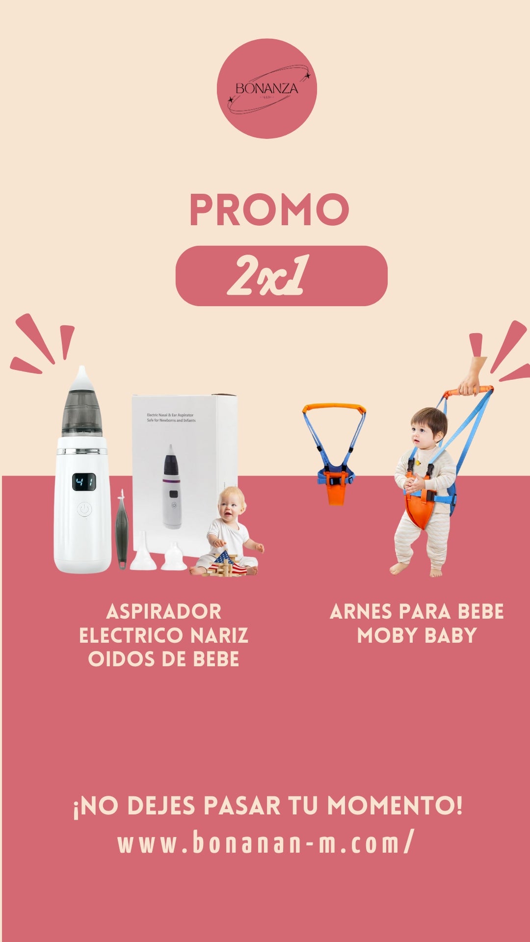 👶💨 Aspirador Eléctrico de Nariz y Oídos para Bebé y Un Arnés para Bebé Moby Baby 👶🧸