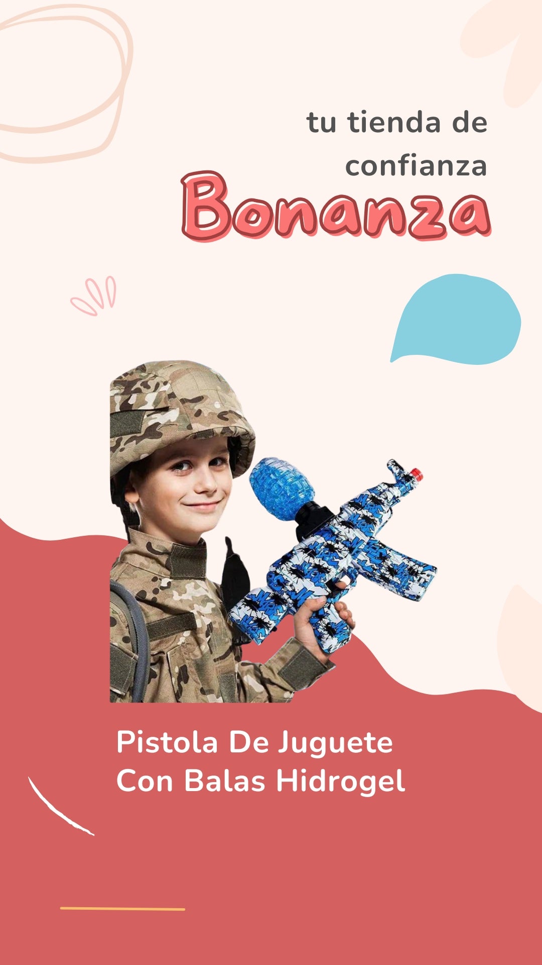 🎯🧸 Pistola de Juguete con Bolas de Gel Hidratadas