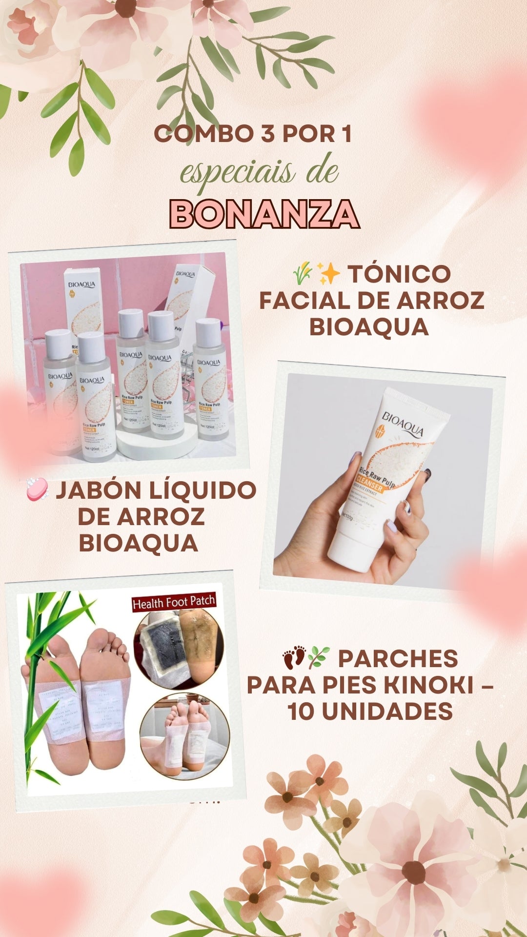 🌿Tónico facial + jabón líquido Incluye 10 unidades de parches detox para pies 👣✨